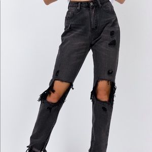 Ripped Black Boyfriend Jeans